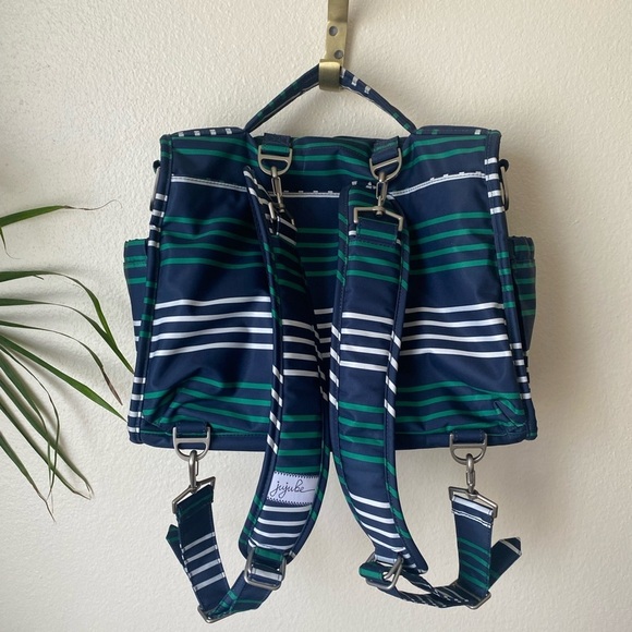 Jujube BFF Diaper Bag Striped Baby Bag Green and Blue - Picture 4 of 13